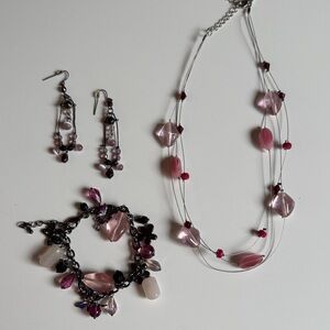 Elegant Pink Jewelry Set
